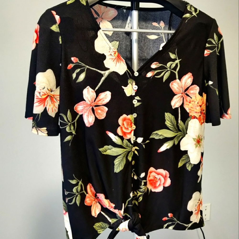 Floral tie up Blouse